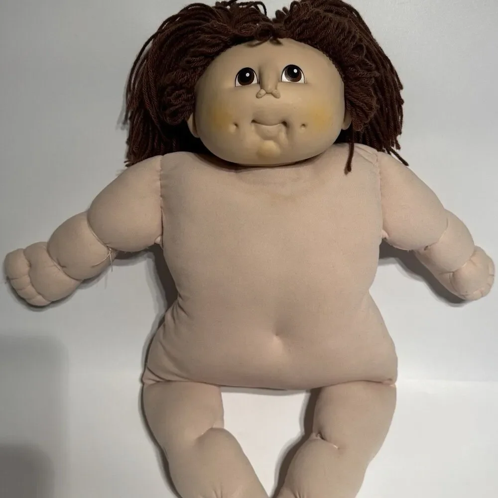 VTG Martha Nelson Thomas Doll Babies Brunette Brown Poodle Hair 1984 Soft Body